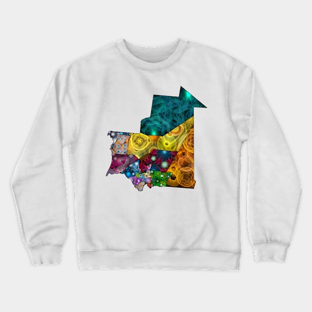 Spirograph Patterned regions of Mauritania map Crewneck Sweatshirt by RachelEDesigns